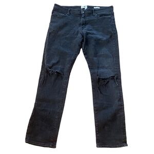 William Rast Black Dean Slim Straight Destoyed Denim Men’s Jeans Size 36 x 32